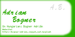 adrian bogner business card